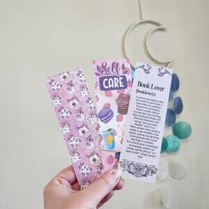 Pink Book Lover Bookmark Retro Style Art Book Club Reading Library Bookish Gift